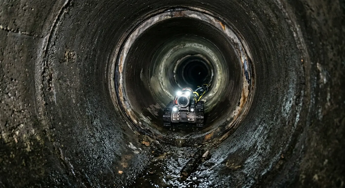 Robotic sewer camera inspecting pipe interior for Sewer Line Repair in Thief River Falls